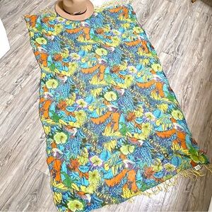 Tropical/safari gauzy boho scarf/wrap w resort vacay beach vibe